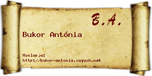 Bukor Antónia névjegykártya